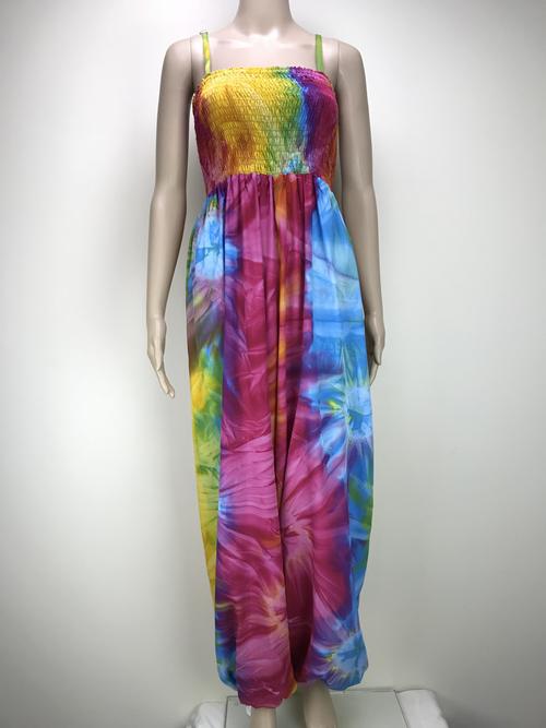 harem style jumpsuit - tie dye rainbow