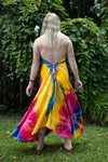 maxi dress backless halterneck tie dye rainbow