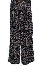 Pants Full Length Pockets Black Leopard