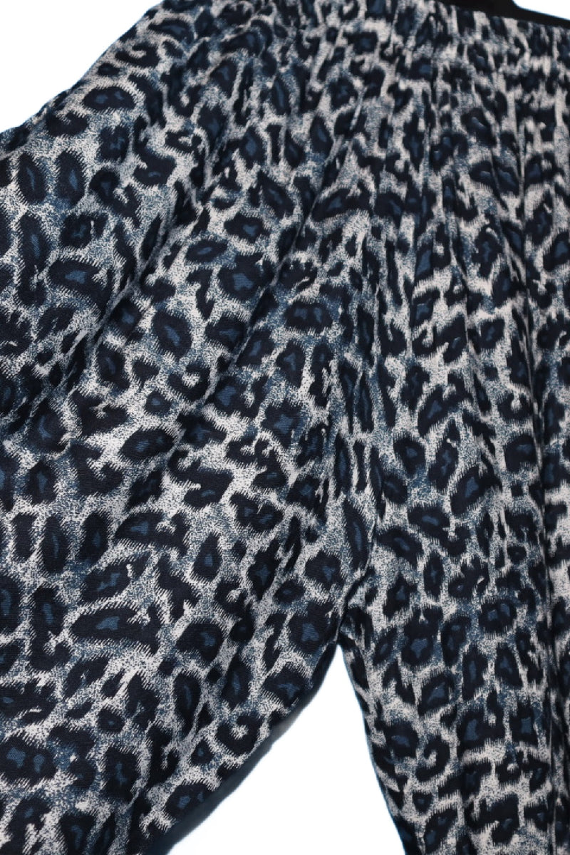 Pants Full Length Pockets Black Leopard