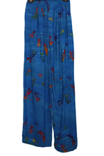 Pants Full Length Pockets Blue Rainbow Butterflys