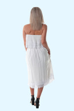 Dress Midi Lace Halterneck White