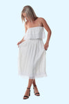 Dress Midi Lace Halterneck White
