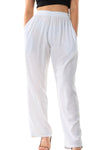 Pants Elastic Wasit Pockets White
