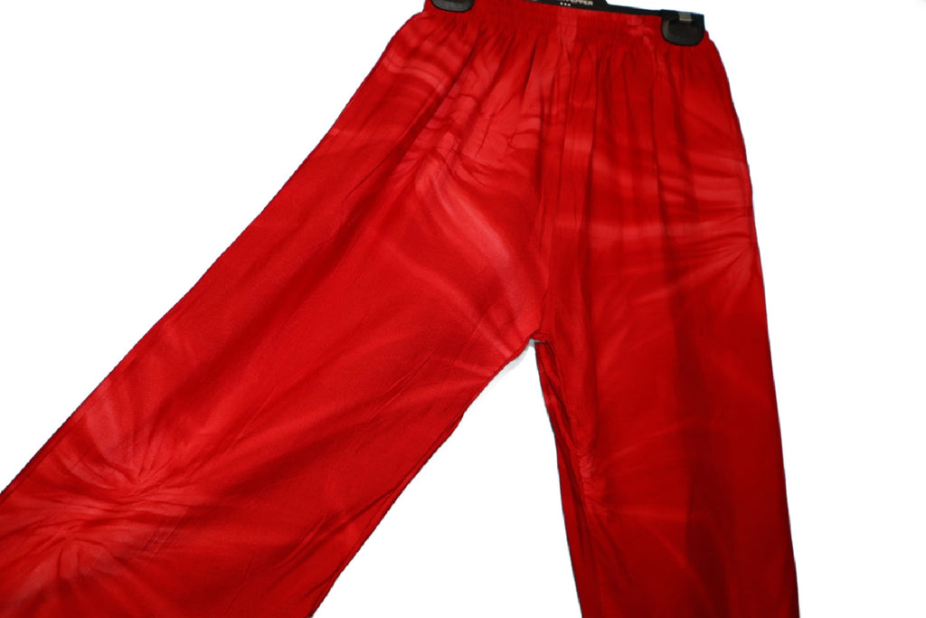 Pants Full Length Pockets Red Tie Dye