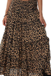 maxi skirt shirred waist Leopard