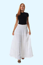 Gypsy inspired Maxi Skirt - Pure White