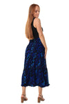 Gypsy Mid Length Skirt - Bohemian Shirred Waist with Ruffled Layers - Fun and Vibrant - Wanderer - Blue Black Purple