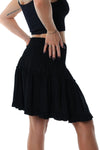 mini skirt shirred waist black