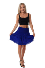 mini skirt shirred waist blue