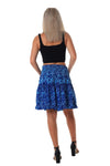 mini skirt shirred waist light blue dark blue