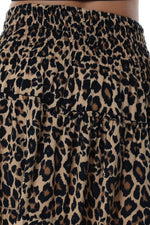 mini skirt shirred waist Leopard