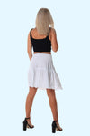 mini skirt shirred waist white