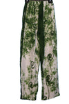 Pants Full Length Pockets White Green Tie Dye