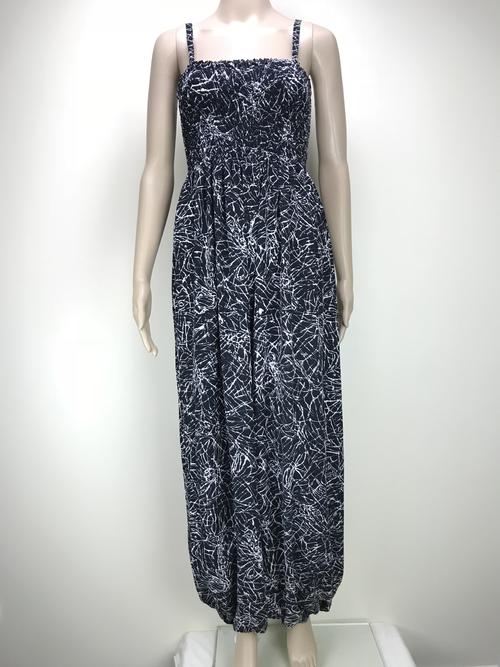 harem jumpsuit - electric black and white