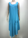 Boho Market Maxi Dress Sleeveless with Rosette detail - Solid Colours