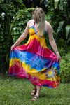 maxi dress backless halterneck tie dye rainbow
