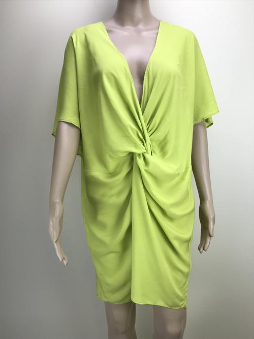 beach top with twist front - lime green