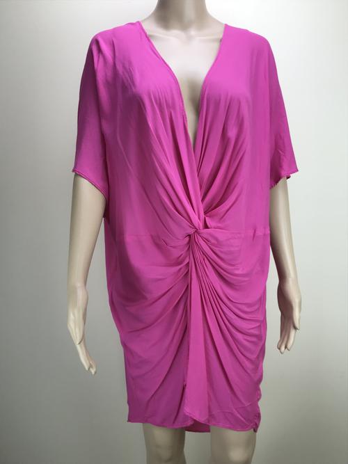 beach top with twist front - pink
