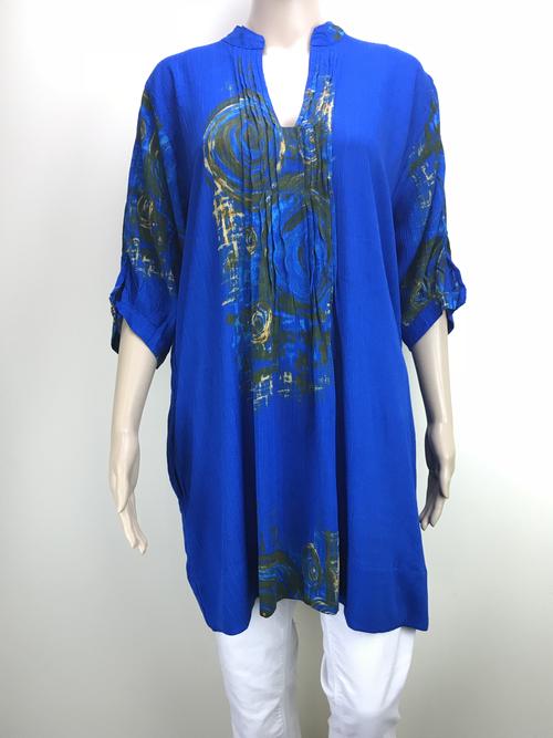 tunic top - crinkle blue