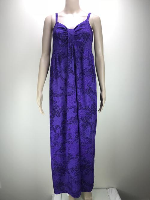 Maxi dress spaghetti straps vine purple black